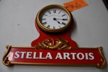 STELLA ARTOIS WALL CLOCK, 18"W