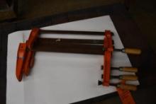 (4) JORGENSEN 18" BAR CLAMPS WITH 8" THROATS