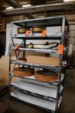 7 SHELF METAL STORAGE RACK, 3" CASTERS, NO CONTENTS, 78"H X 48"W X 24"D