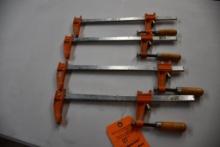 (4) JORGENSEN 12" BAR CLAMPS WITH 2" THROATS