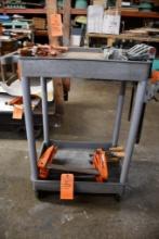 TWO TIER LUXOR PLASTIC SHOP CART WITH 4" LOCKING CASTERS, NO CONTENTS, 38"H x 28"W x 19" DEEP