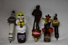 (5) TAP MARKERS: WINTER ALE, JACKS PUMPKIN, SM MICHILOB LAGER, BUDWEISER,