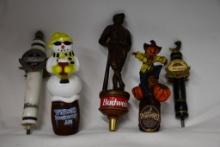 (5) TAP MARKERS: WINTER ALE, JACKS PUMPKIN, SM MICHILOB LAGER, BUDWEISER,