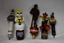 (5) TAP MARKERS: WINTER ALE, JACKS PUMPKIN, SM MICHILOB LAGER, BUDWEISER,