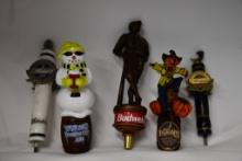 (5) TAP MARKERS: WINTER ALE, JACKS PUMPKIN, SM MICHILOB LAGER, BUDWEISER,