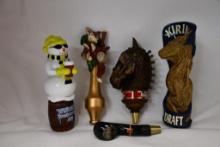 (5) TAP MARKERS: WINTER ALE, BUD, AMBER BOCK, FOX, KIREN DRAFT