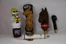 (5) TAP MARKERS: WINTER ALE, MICHELOB LIGHT, BUD, AMBER BOCK, ICHIBAN