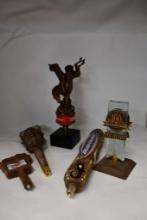 (5) TAP HANDLES: BUD LIGHT (TOTEM), BUD (BRONCO), BIG HOLE HEAD STRONG, MILLER WISC.,