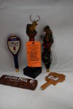 (5) TAP HANDLES: MILLER WISC., STONE MILL, AMBER BOCK, ELK MOUNTAIN RED, MICHELOB ULTRA
