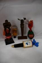 (5) TAP HANDLES: DEMON'S HOP YARD, MOOSEHEAD, ICE HOUSE, BUD (FOOTBALL), WILD BLUE