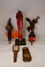 (5) TAP HANDLES: MICHELOB (HORN), BUD (BRONCO), TAYLOR CALIF WINES, CELLA LAMBRUSCO, BUD