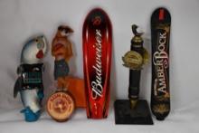 (5) TAP HANDLES: BUD SKI, TARPON, MICHELOB, SUN DOG, AMBER BOCK SNOWBOARD
