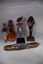 (5) TAP HANDLES: BUD CARDINALS, BUD LIGHT TOTEM, AMERICAN HOP ALE, SUN DOG, MICHELOB LIGHT