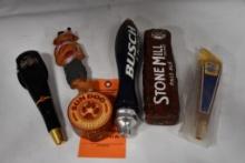 (5) TAP HANDLES: AMBER BOCK, BUSCH LIGHT, SUN DOG, STONE MILL, MILLER LITE