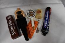 (5) TAP HANDLES: STONE MILL, KIRIN ICHIBAN, WACSTEINER, NATURA MALBEC, BUD LIGHT SNOWBOARD