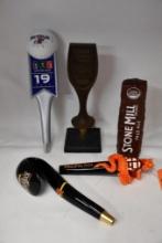 (5) TAP HANDLES: PACIFIC RIM, STONE MILL, AMBER BOCK, MICHELOB LIGHT 19TH HOLE, MASTER CELLARS WI...