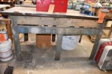 LARGE STEEL SURFACE PLATE TABLE, NO CONTENTS, 39"H x 72"L x 36"W