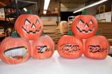 (2) SETS OF CARVED BUSWEISER PUMPKINS, ONE IS DAMAGED