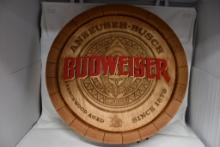 22-1/2" DIAMETER BUDWEISER RIGID URETHANE FOAM "BARREL TOP" SIGN, NIB