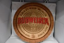 22-1/2" DIAMETER BUDWEISER RIGID URETHANE FOAM "BARREL TOP" SIGN, NIB