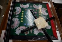 COMPLETE POKER TABLE, OAK WITH LEGS, PICTURE IS A REPRESENTATIVE