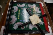 COMPLETE POKER TABLE, OAK WITH LEGS, PICTURE IS A REPRESENTATIVE
