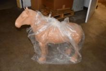 HORSE STATUE, 33" TALL X 34"W, EAR BROKEN