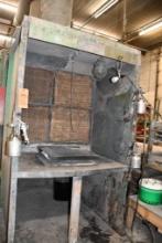 OPEN PAINT BOOTH WITH NO FIRE SUPRESSION, DUCT WORK, MUST PLUG HOLE!!