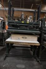 PNEUMATIC PRESS TABLE, 4 BAG, WOOD WORK TABLE, 54"L X 96"D X 96"H