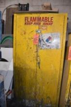 SE-CUR-ALL FLAMMABLE SAFETY THREE TIER STORAGE CABINET WITH CONTENTS, 34"L x 34"D x 65"H