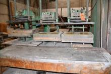 TYLER PNEUMATIC PRESS TABLE, 3 BAG W/WORK TABLE, 83"L X 29"D X 78"H