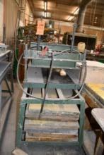 PNEUMATIC PRESS TABLE, 2 BAG ON A ROLLING CART, 67" X 26"D X 64"H
