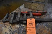 (3) WETZLER CLAMPS, 4" THROAT (2-10", 1-14")