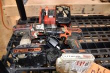 BLACK & DECKER 20V CORDLESS DRILL AND HAMMER DRILL WITH 3 BATTERIES AND 2 CHARGERS