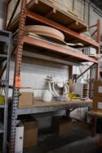 (1) SECTION OF PALLET RACK W/3 TIERS & 8' LIGHT, NO CONTENTS!!, 94"L X 42"D X 132"H