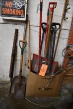 ASSORTED SHOVELS & DUST PAN