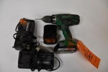 HITACHI 18 VOLT CORDLESS DRIVER DRILL DS 18DGL WITH 2 BATTERIES & 3 CHARGERS