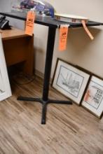 PUB HEIGHT TABLE, WOOD TOP, METAL BASE, 28" X 28"