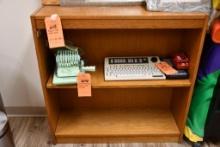 BROWN WOOD SHELF UNIT, 12" X 36" X 37"T
