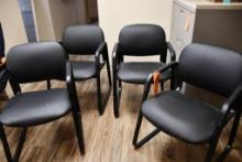 (4) BLACK VINYL LOBBY CHAIRS
