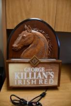 GEORGE KILIAN'S IRISH RED WALL SIGN/LIGHT W/BOX, 24"H X 19"W
