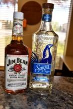 BOTTLE OF JIM BEAM & BOTTLE OF SAUZA, MUST BE 21