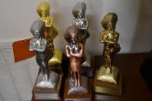 (5) MALE/FEMALE NATIVE AMERICAN TROPHIES