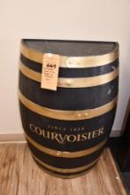 COURVOISIER HALF OF 1/2 BARREL W/2 SHELVES, 35"T