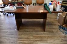 BROWN WOOD TABLE, 36" X 72" X 30"T