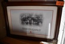 WILLIAMS PUB & PEANUT BAR ADVERTISMENT, FRAMED & MATTED, 54" X 41"
