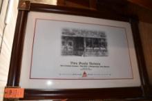 TWO FOOLS TAVERN ADVERTISING SIGN, FRAMED & MATTED, 54" X 41"
