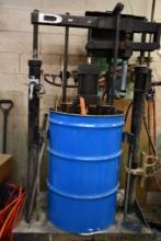 SILICONE MACHINE STIR MIXER WITH 55 GALLON DRUM WITH CLEANING PUMP AND SUPPLIES,