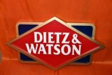 DIETZ & WATSON SIGN, 42" X 24", PICTURE IS A REPRESENTATIVE