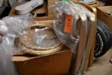 BOX W/GOLD ROUND FRAMES, 23" DIA & RECTANGLE FRAMES, 18" X 34"